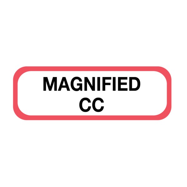 Position Labels - Magnified CC 1/2" x 1-1/2" White w/Red & Black